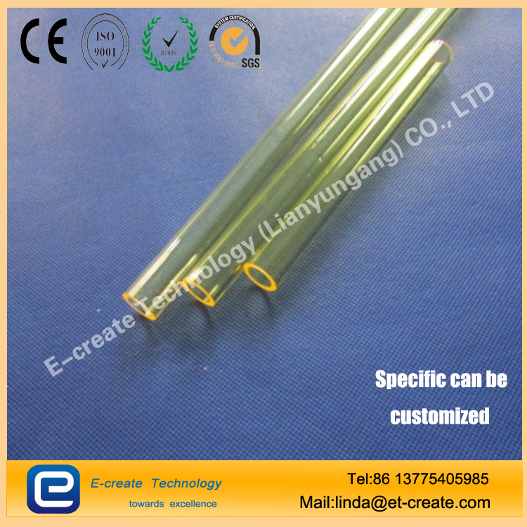 Yellow quartz tube for laser emitter