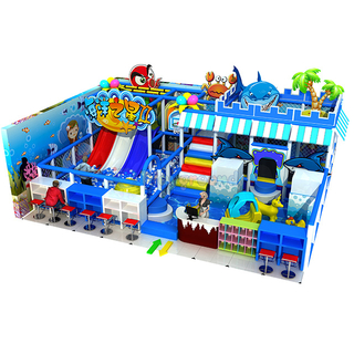 Ocean Theme Kids Мягкая небольшая крытая игровая площадка со слайдом и мятой