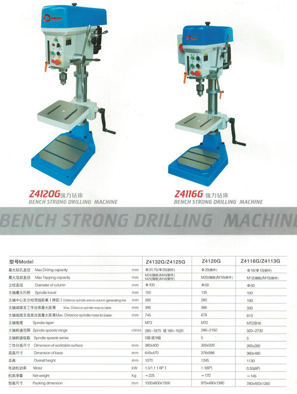 BENCH STRONG DRILLING MACHINE Z4116G