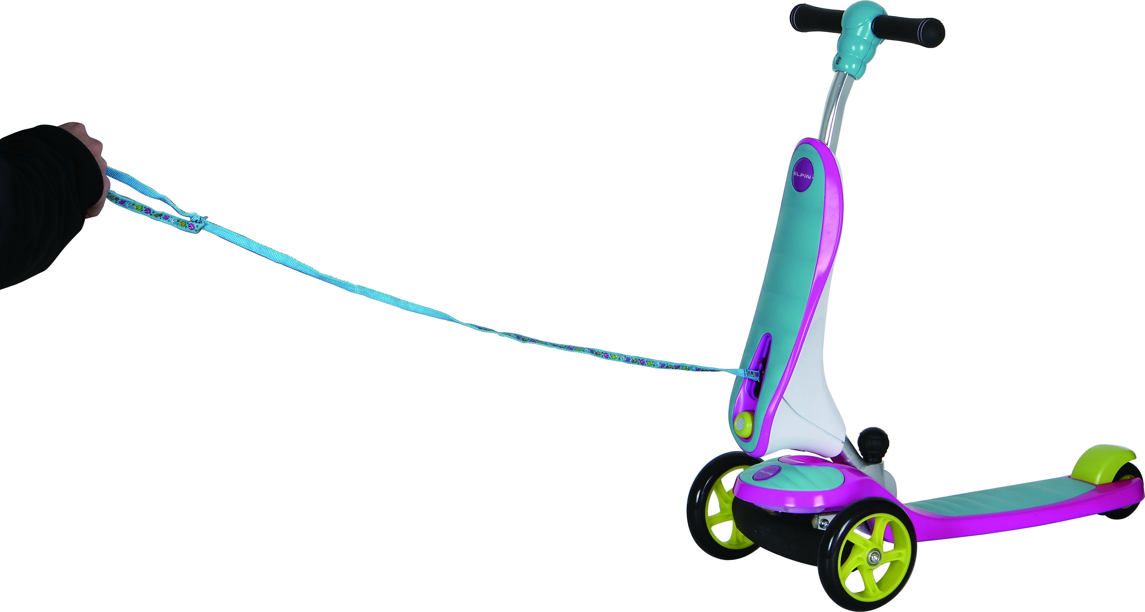 2合1滑板车，配有简易转换系统和智能牵引绳系统