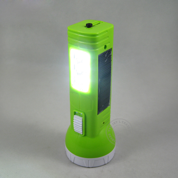 Solar Power Multi Function Rechargeable Flashlight 
