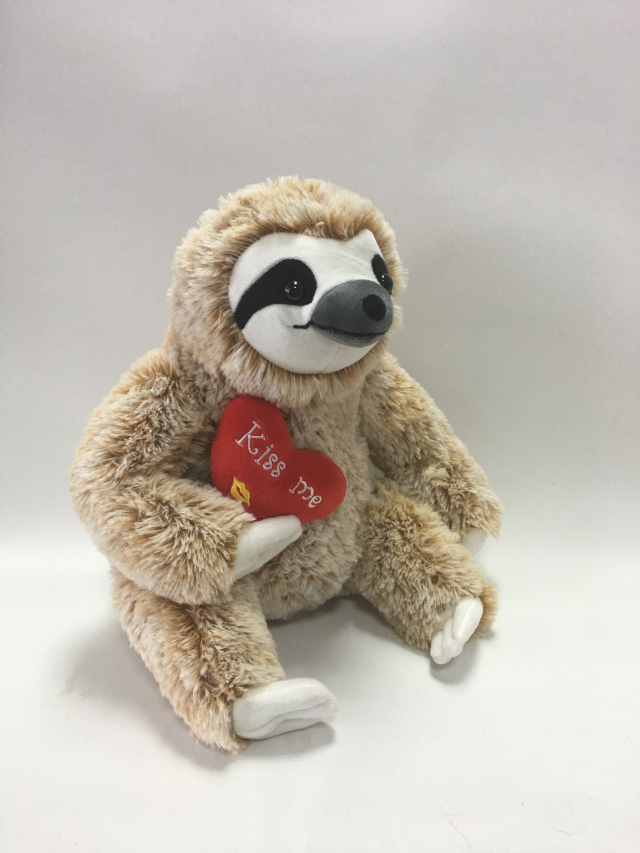Hairy Soft Stuffing Big Disccount Sloth Plush with Heart