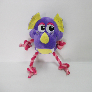 Plush Purple Dinosaur Shaped Chew Interactive Dog Rope Toy