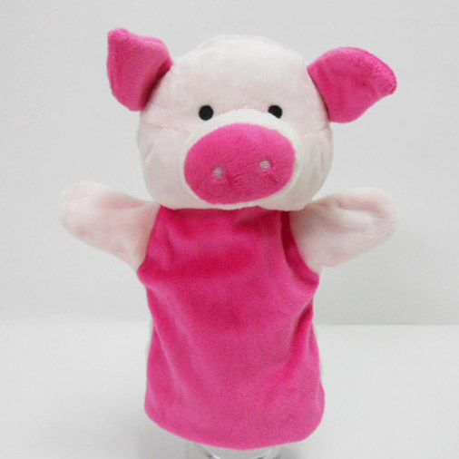 Plush Stuffed Toy Pink Pig Hand Puppet for Kids