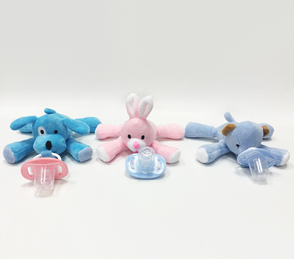 Infant Stuffed Animal Dog Rabbit Bear Pacifier Holder Soft Toys
