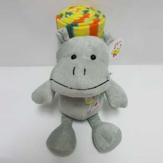 Custom Plush Hippo Shaped Animal Blanket for Kids