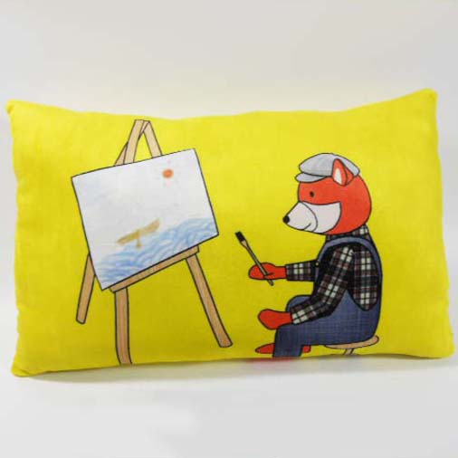 Custom Factory OEM Soft Plush Painter Fox Pillow
