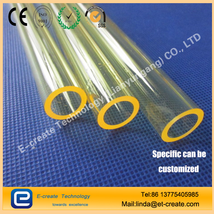 Yellow quartz tube for laser emitter