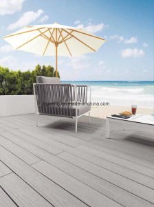 Suelo pl&aacute;stico de madera del Decking del compuesto WPC del color natural para el jard&iacute;n