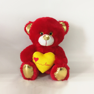 Red Valentines Bears with Yellow Heart in Hand for promotion