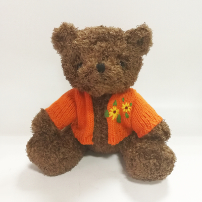 Cute Teddy Bear Toys with Orange Flowers Sweater Kids Toys