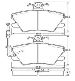 Brake pad for RENAULT