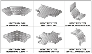 Heavy Duty Cable Tray Accessories Hozizontal Tees/Crosses/Vertical Outside Elbows/Inside Elbows