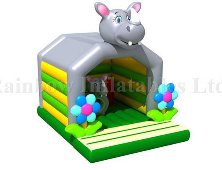 RB01026（ 4x5m ）Inflatables Rhinoceros Bouncer for Kids, Inflatable Animal Theme Bouncer, Inflatable Jumping Bouncer for Kids