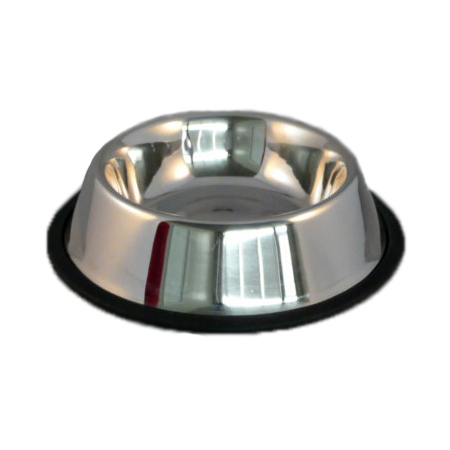 Stainless Steel No Tip Dog Bowl With Rubber Ring Non Skid