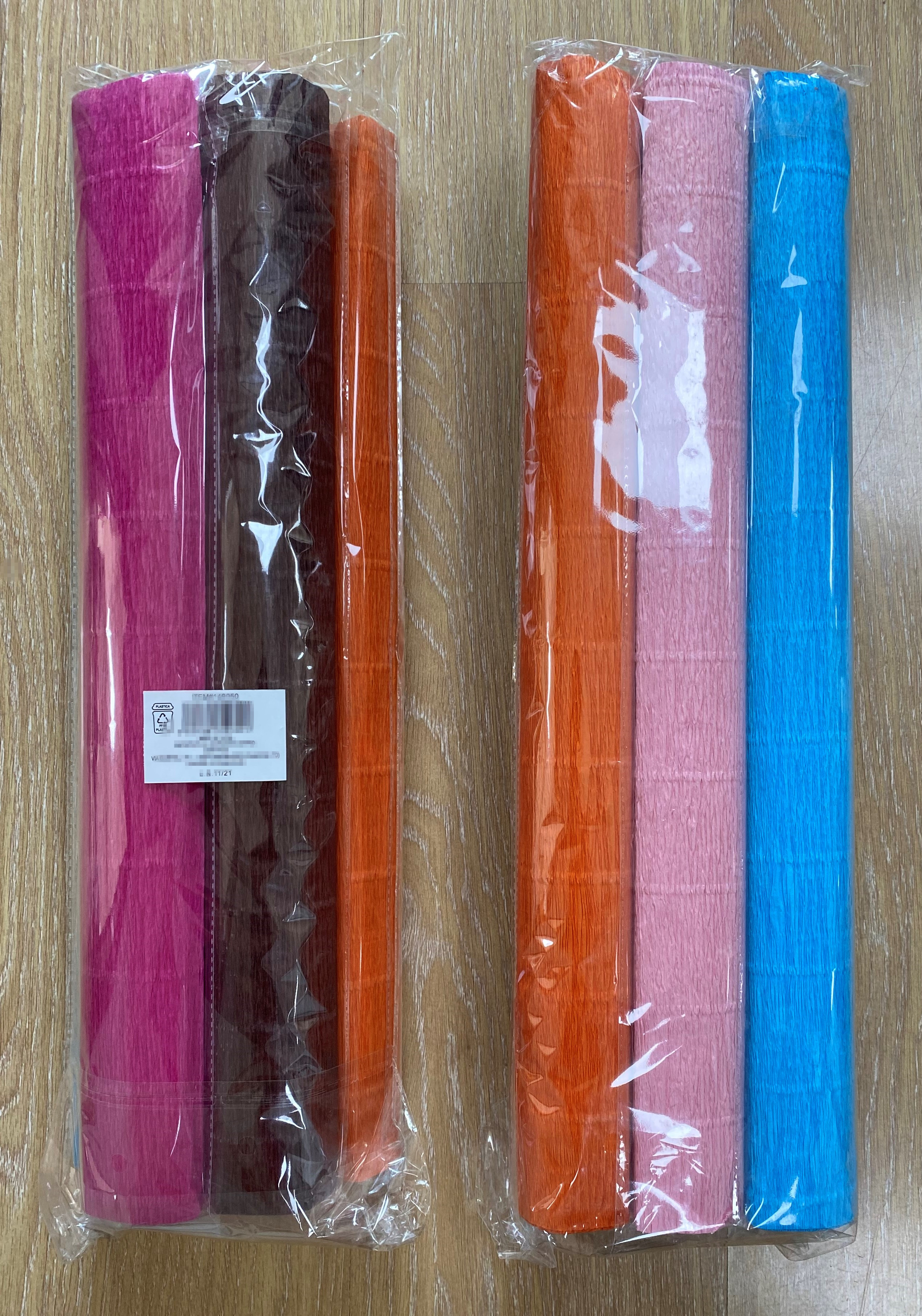 120 GSM Solid Colored crepe paper 200% stretch - 5 Colors Assorted 