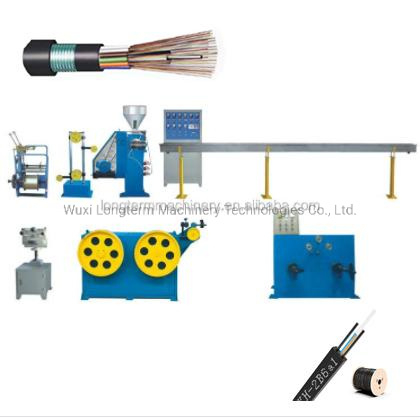 Fiber Optical Outdoor Cable Extrusion Machine in Wire and Cable Manufacturing Line. Fibre Optic Drop Cable Sheath Wire Extrusion Machine~