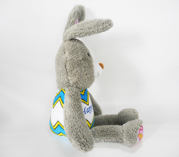 Fluffy Grey Easter Rabbit Decorative Plush Toy with Long Ear