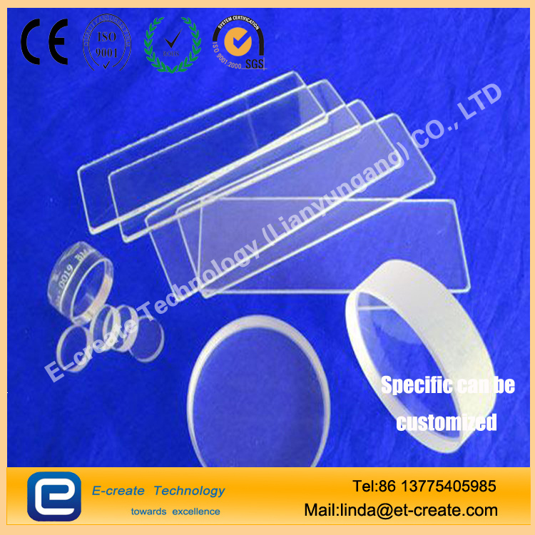 Quartz Sheet High - purity Quartz Glass Square Chip Optical Lens 50mm * 50mm * 1mm Can be customized