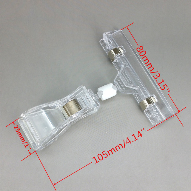 C001 Clear POP Plastic Price Tag Sign Card Holder Paper Display Promotion Clips In Retail Store