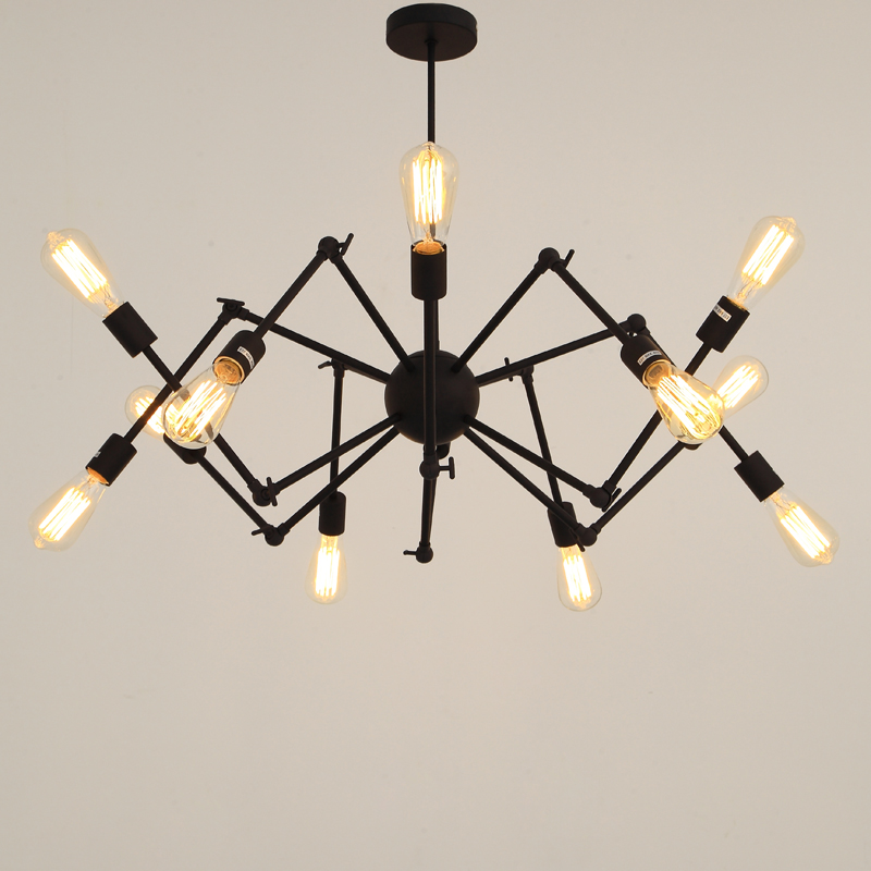 Design Unique Spider Shape Black Iron Vintage Style Chandelier From Design Unique Spider Shape Black Iron Vintage Style Chandelier