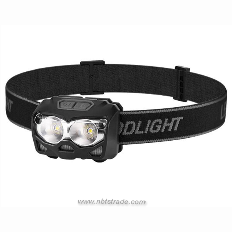 Rechargeable Dual Light Source LED Headlamp with Sensor