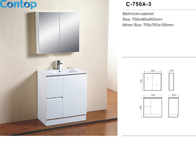 Quality bathroom vanity MDF wood modern bathroom cabinet C750A-3