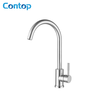 304 stainless steel round pipe kitchen faucet