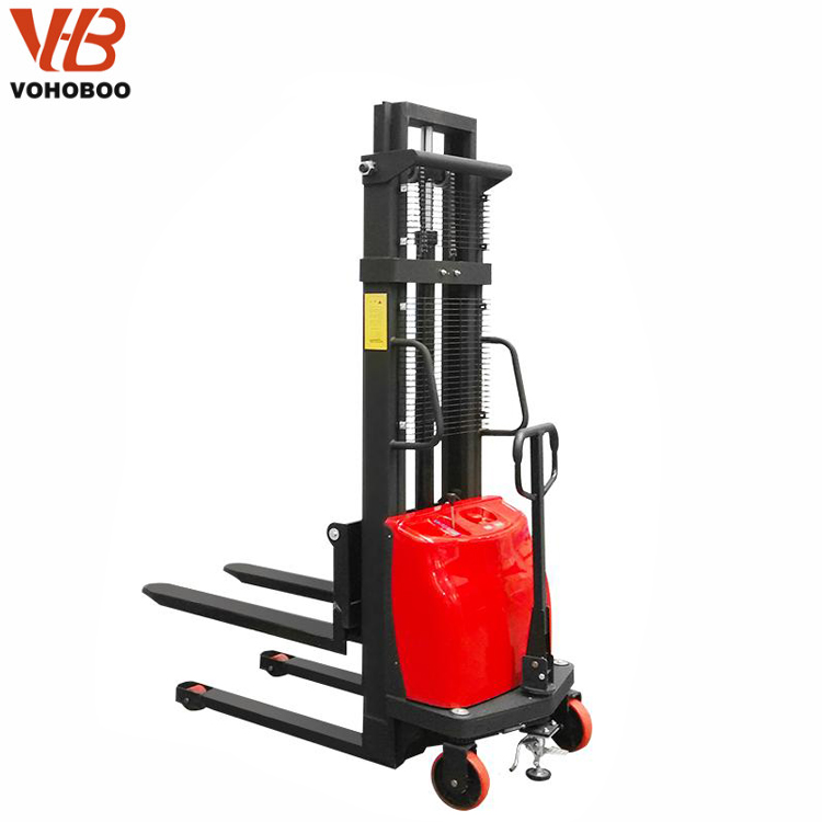 Semi Electric Pallet Stacker Walking Type Electric Stacking Truck Forklift With Fast Delivery
