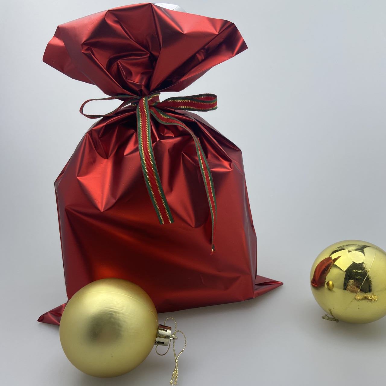 Christmas Colored Metallic Mylar Foil Wine Gift Bag