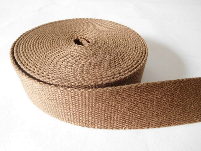 37mm brown Cotton webbing for garment and belt