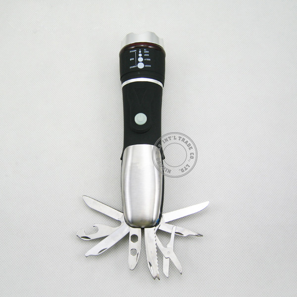 Multi Function Adjustable LED Flashlight with Multi Tool