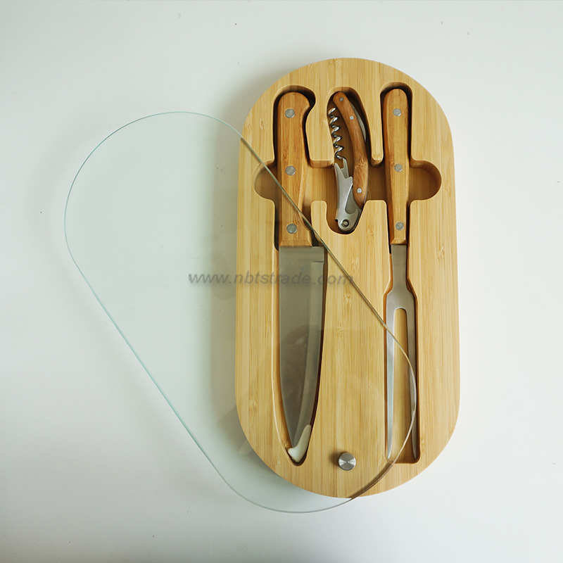 Glass & Bamboo Knife set