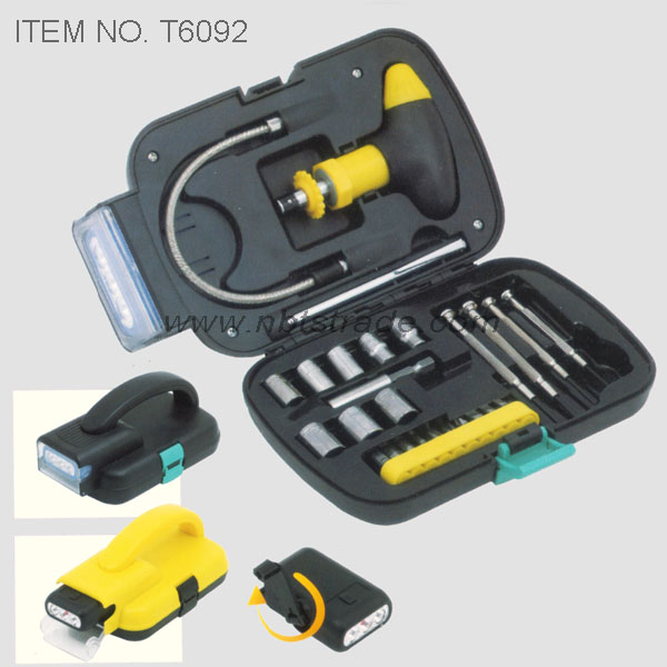 Hand Tool Box with Dynamo LED Flashlight 