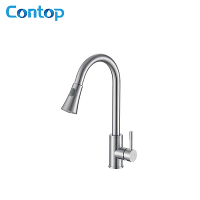 304 Stainless Steel Solid Body Hot And Cold Water Put-out Kitchen Faucet