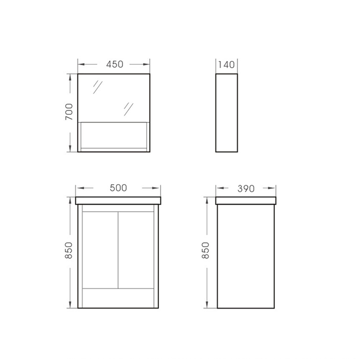 Quality bathroom solid wood modern cabinet C-036