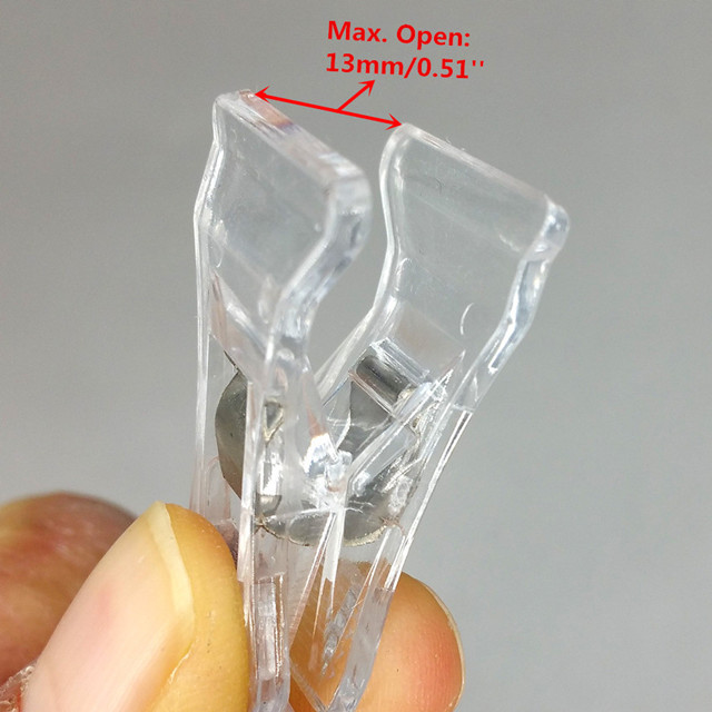 C012 Clear POP Plastic Price Tag Sign Card Holders Paper Display Promotion Small Clips In Retail Store