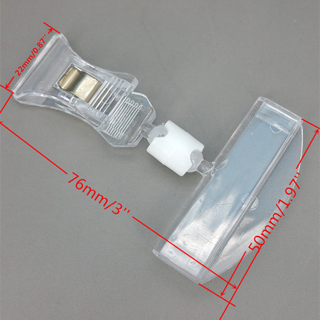 C013 Clear POP Plastic Price Tag Sign Card Holder Paper Display Promotion Clips In Retail Store