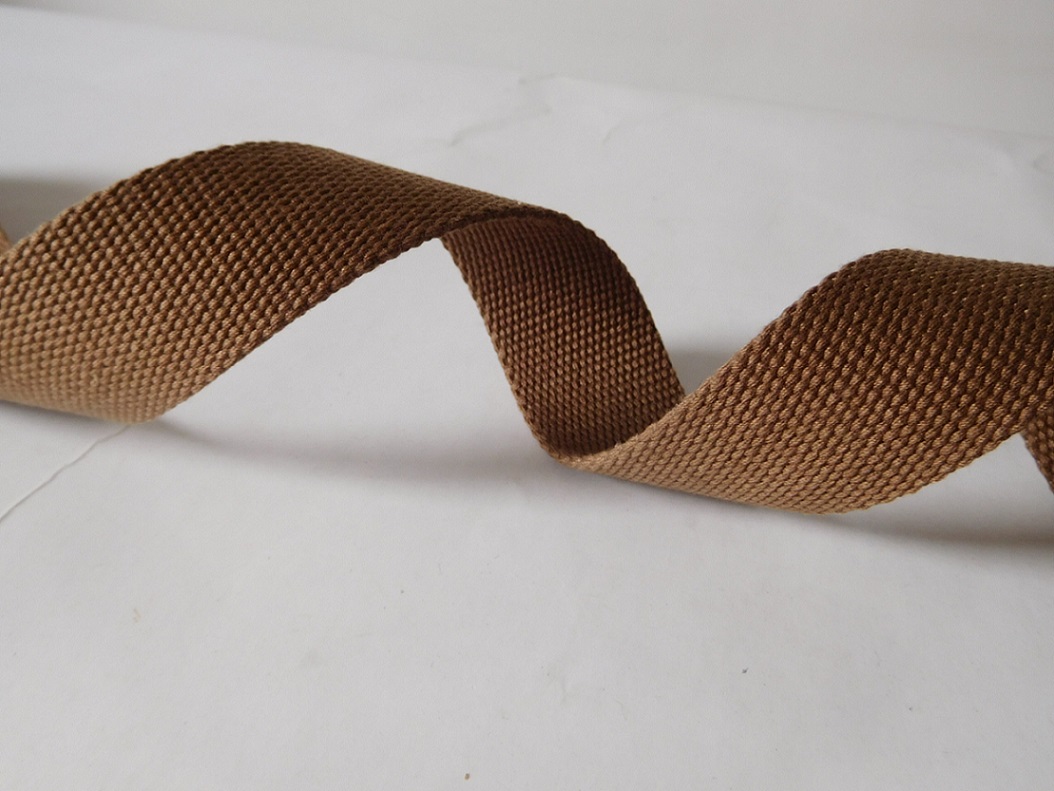 37mm brown Cotton webbing for garment and belt