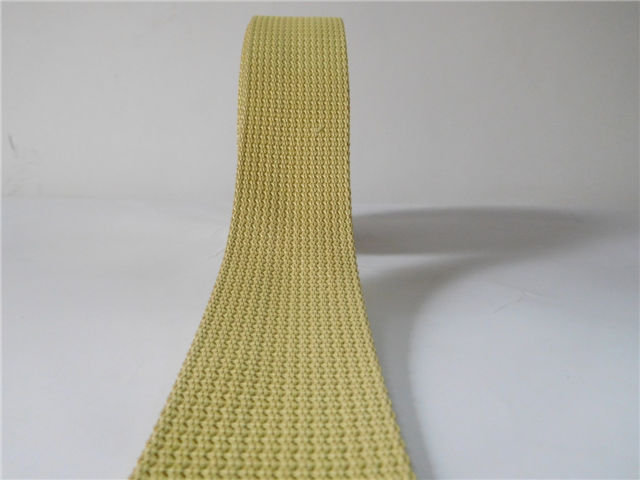 Flame retardant aramid fiber webbing for industry