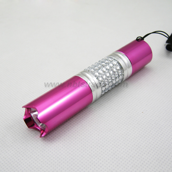 Metal LED Flashlight with decorative diamond