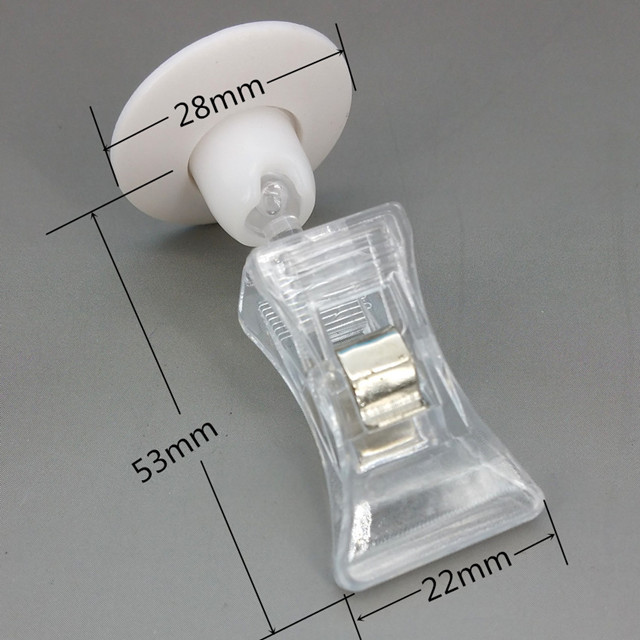 C035 POP Plastic Round Base Dia.28mm Price Tag Sign Card Holder Paper Display Hanging Clips Stand In White For Retail Store Promotion Good Quality