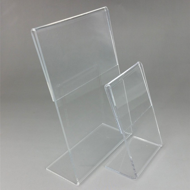 Acrylic T2mm Sign Price Tag Label Paper Promotion Name Card Display Holders L Stand In Vertical High Quality