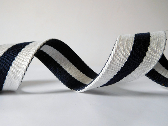 white&black polyester cotton webbing for belts