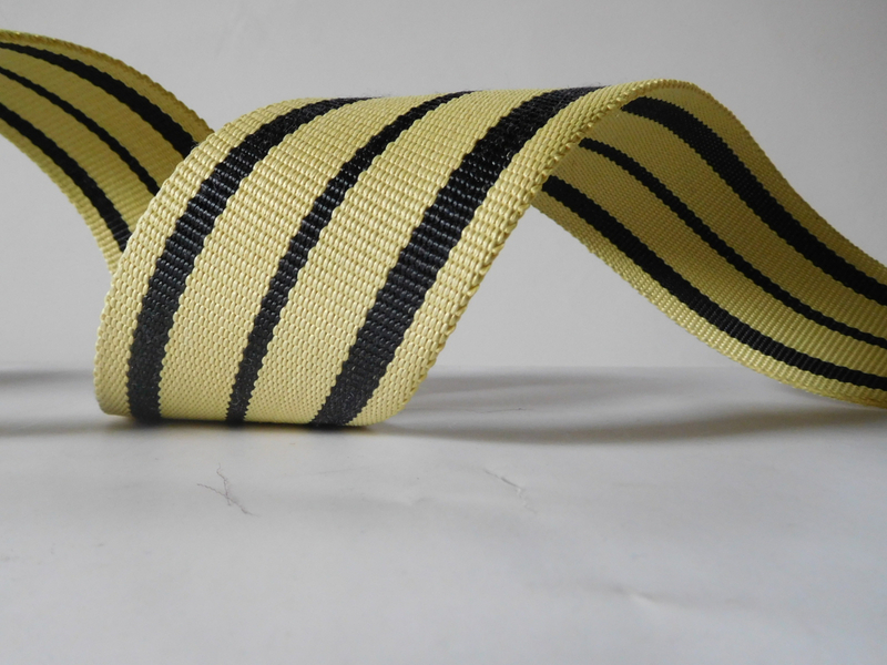 High strong black&yellow kevlar webbing for fire safety 