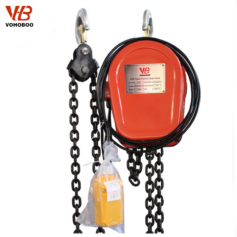 Large Stock High Quality Dhs Single Speed 1ton 3t 10t Electric Chain Hoist DHS Type Crane