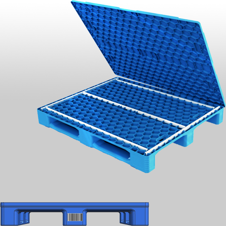 Plataforma de plástico RFID de 3 corredores con plataforma cerrada L1200 * W1000 * H140mm