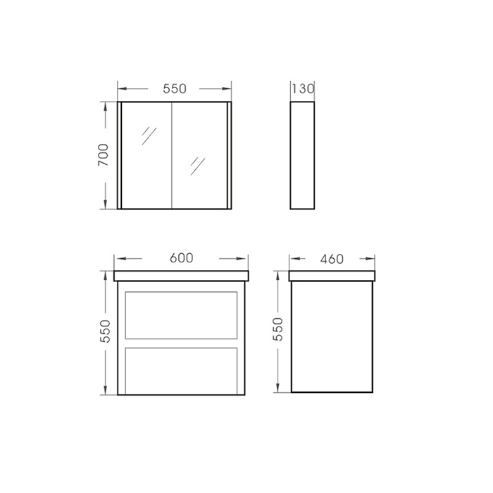 Quality bathroom solid wood modern cabinet C-031