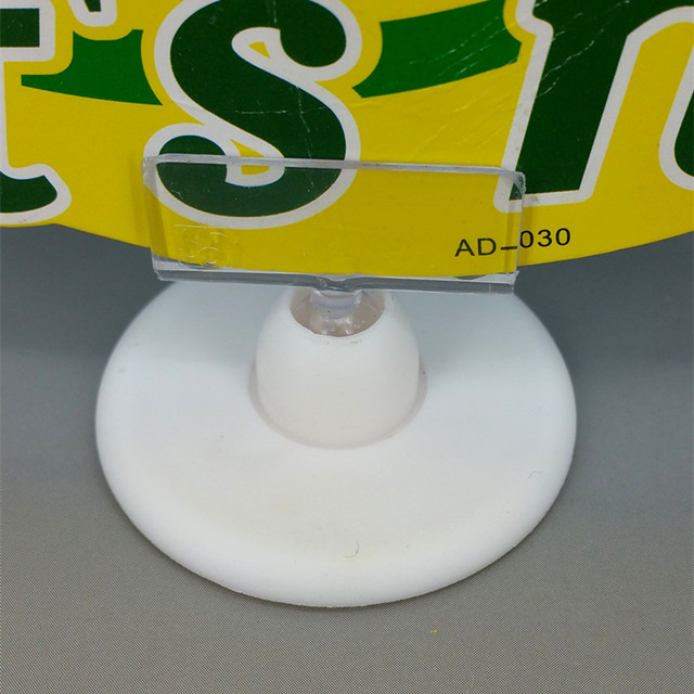 C036S POP Plastic Round Base Dia.40mm Price Tag Sign Card Holder Paper Display Hanging Clips Stand In White For Retail Store Promotion Good Quality