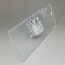 C045 POP Acrylic Plastic Sign Price Tag Card Paper Display Clips Holders For Retail Store Promotion Size185x66mm Good Quality